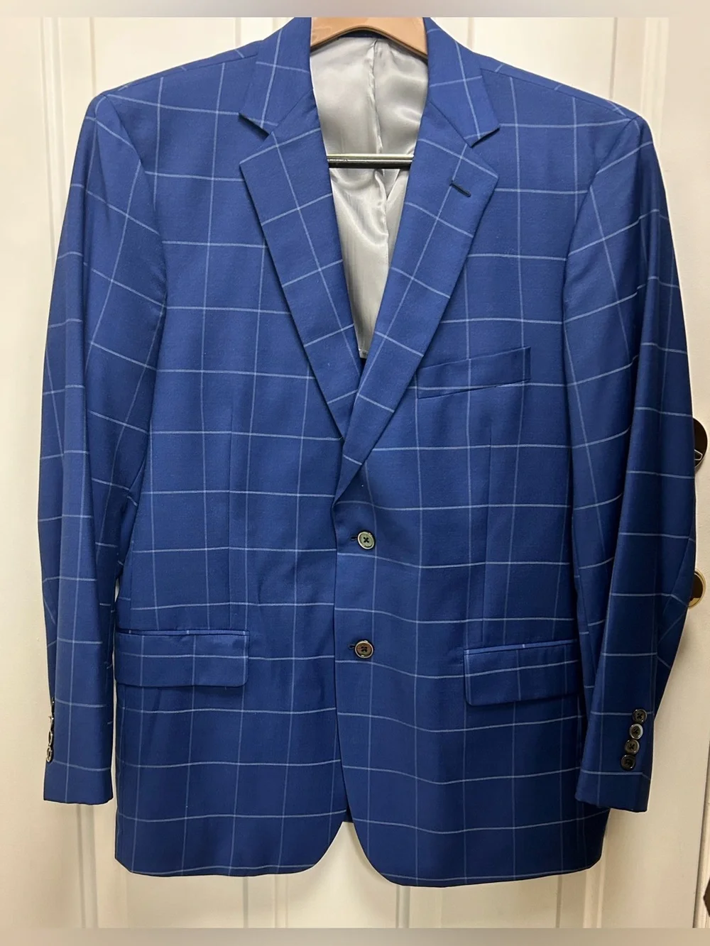 Allen Edmonds Windowpane Blue Men's Blazer Sport Coat